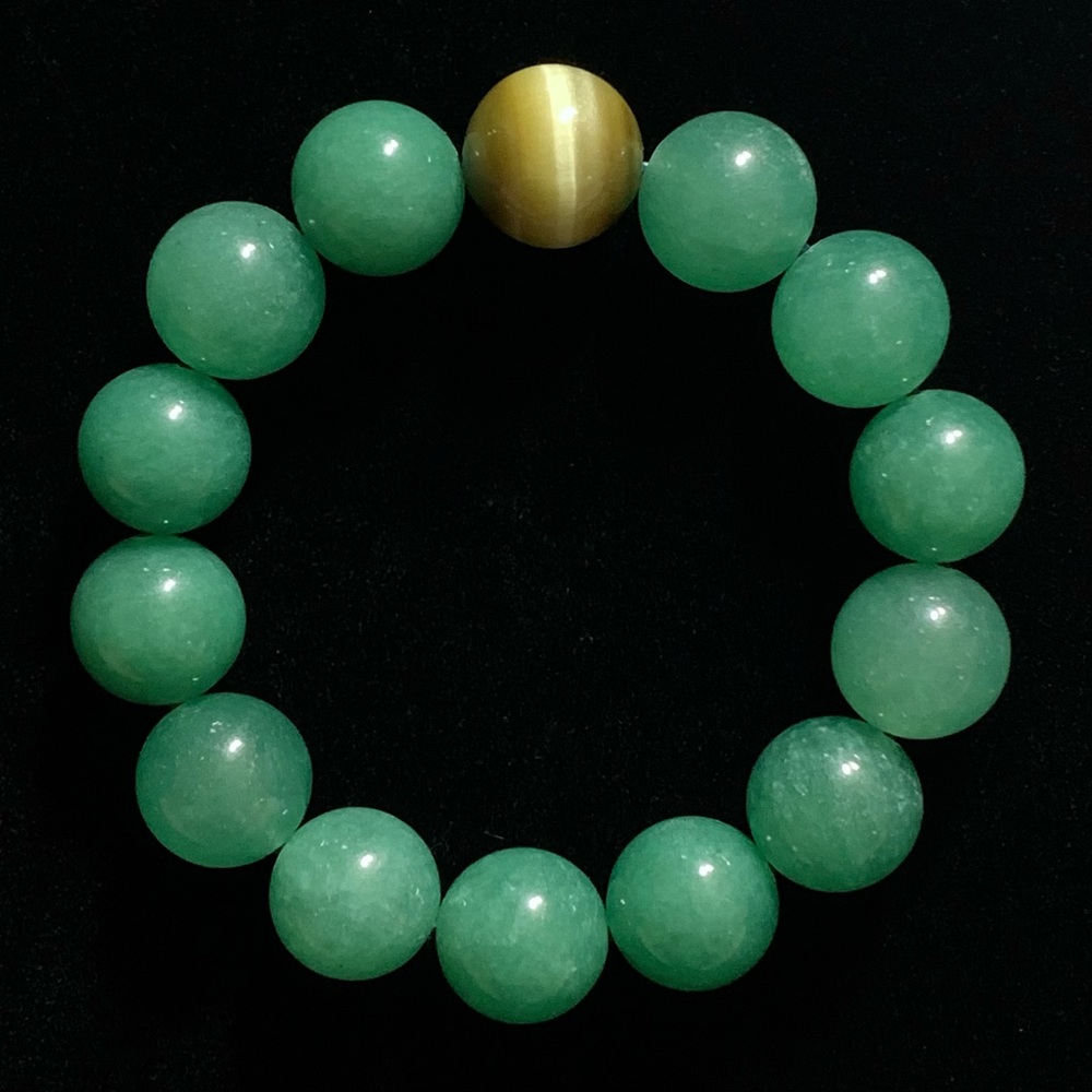 Natural Tiger Eye and Aventurine Gemstone Bracelet